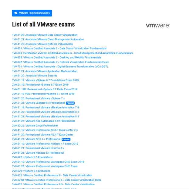 Đề thi Vmware chứng chỉ cập nhật 2024